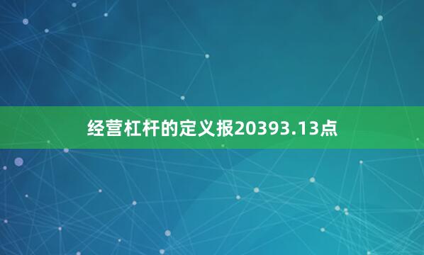 经营杠杆的定义报20393.13点